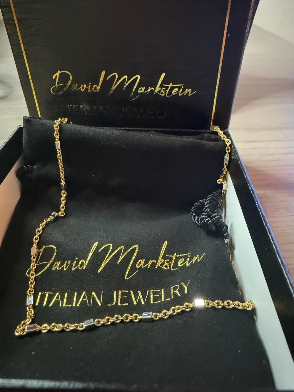 David Markstein Bronze Premiere Luxe Cube Necklace